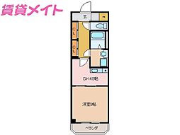 ディバインライト 1DKの間取図画像