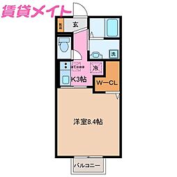 パプリカ 1Kの間取図画像