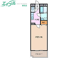 もと・サン稲場2 1Kの間取図画像
