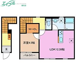 リーブルファイン小貝須 1LDKの間取図画像