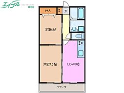 シャトレ桑名 2LDKの間取図画像