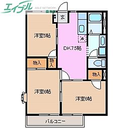 インパルス南台 3DKの間取図画像