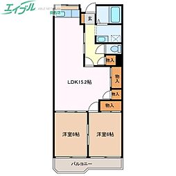 第三富士コーポ 2LDKの間取図画像