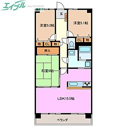 スペリア桑名一番館 3LDKの間取図画像