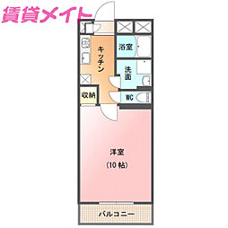 グレイティアいなべ 3階1Kの間取り