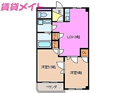グランディルジン 2LDKの間取図画像