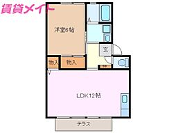 コリーナエスペランサB 1LDKの間取図画像