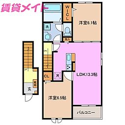 フェリーチェ七和 II 2LDKの間取図画像