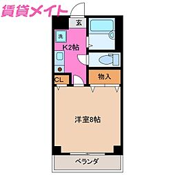 メゾンシグナス大安2 1Kの間取図画像