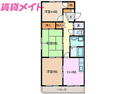 Mグランデ安永 3DKの間取図画像