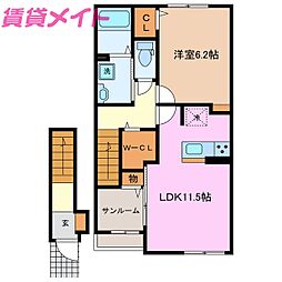 ラ・フォーレ七和 1LDKの間取図画像