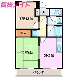 サンヒルズ 2DKの間取図画像