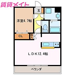 CasaDuonorth 1LDKの間取図画像