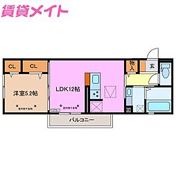 ボヌール江場 1LDKの間取図画像