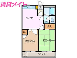メゾン27 2DKの間取図画像