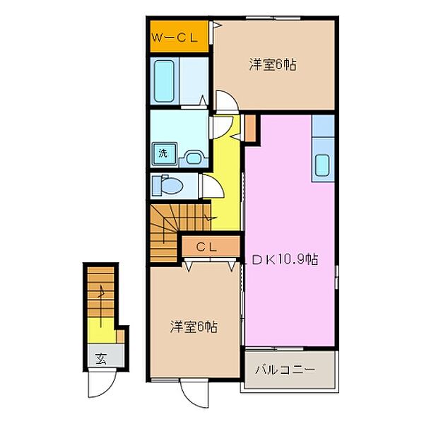 エンブレイス　III 202｜三重県桑名市大字江場(賃貸アパート2LDK・2階・57.21㎡)の写真 その2