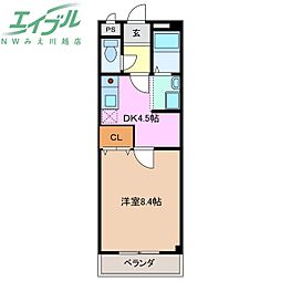 ブランシェ 1階1DKの間取り