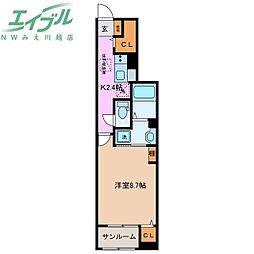 フォレストガーデン　Ｂ 1階1Kの間取り