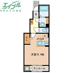 サンライズ川越　Ｂ 1階ワンルームの間取り