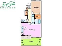 ディスカバリー2 1LDKの間取図画像