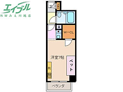グランティ桑名 ワンルームの間取図画像