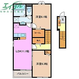 カーザ・エスペランサII　Ｂ 2階/-
