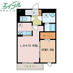 フェリーチェ 1LDKの間取図画像