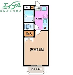 希望が丘ハイツ 1Kの間取図画像