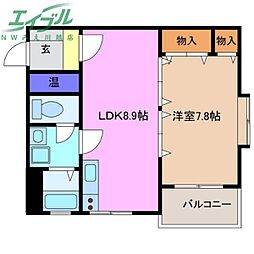サイレンス上野 1LDKの間取図画像