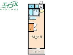 ハイツ富田2 ワンルームの間取図画像