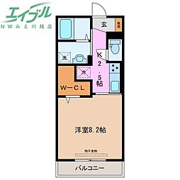 ベイフィールド 1Kの間取図画像