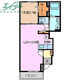 サンリットNA 1LDKの間取図画像