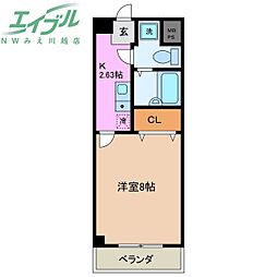 サニーヒルズあい 1Kの間取図画像