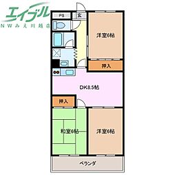 レジデンス富州原 3DKの間取図画像
