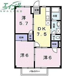 シティハイツさざらいD 1階/-