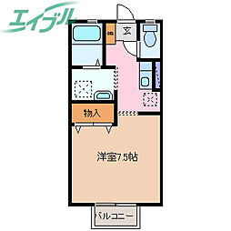 セレーナＫ 2階1Kの間取り