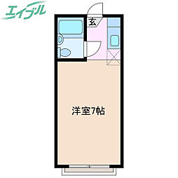 シャトル光 3階ワンルームの間取り