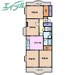 ロイヤルサイキ 6階4DKの間取り