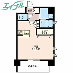 鵜の森レジデンスＵＲＢＡＮ　ＳＴＡＧＥ30 5階ワンルームの間取り