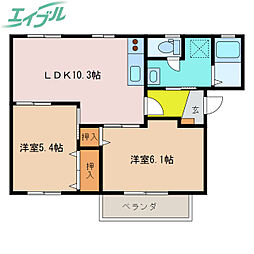 グランデージ日永西　Ａ 2階