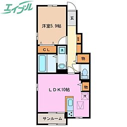 フォルビート　II 1階1LDKの間取り
