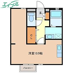 エルシャンブル ワンルームの間取図画像