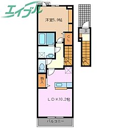 ガーデン日永西1 1LDKの間取図画像