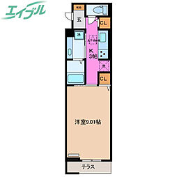 エスペランサS8 1Kの間取図画像