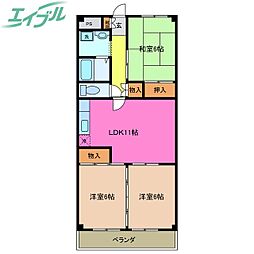 第2杉善ビル 3LDKの間取図画像