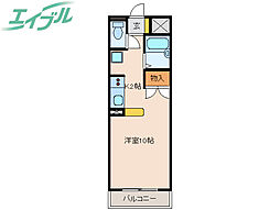 荒木ハイツ 1Kの間取図画像