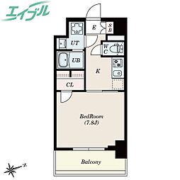 S-RESIDENCE四日市安島aloggio 1Kの間取図画像