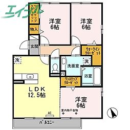 カーサフェリーチェ 3LDKの間取図画像
