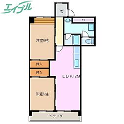 加藤ビル 2LDKの間取図画像