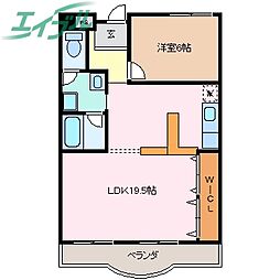 ロイヤルサイキ 1LDKの間取図画像